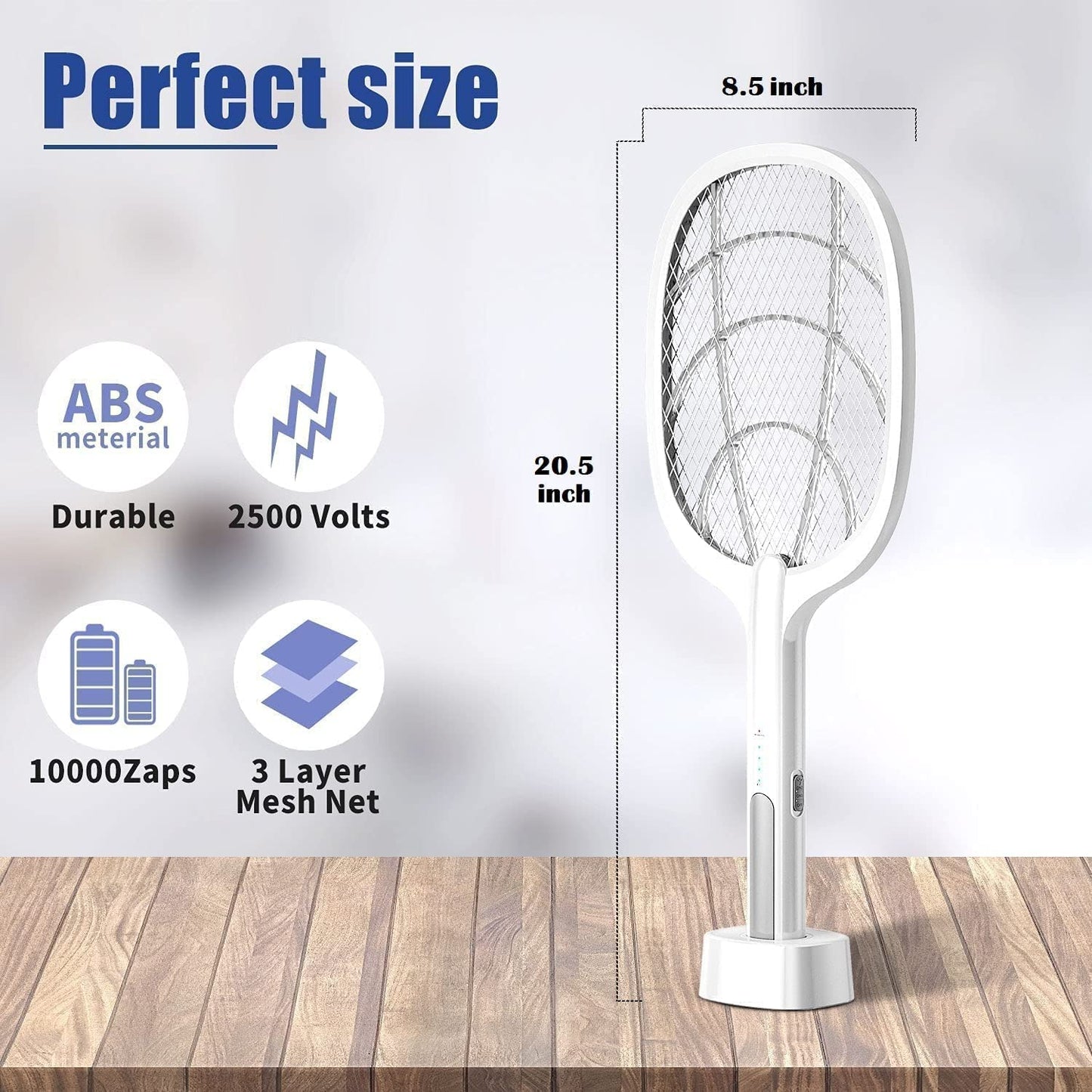 Automatic Mosquito Killer Stainless Bat | UV Light | 1200mah Rechargeable Battery