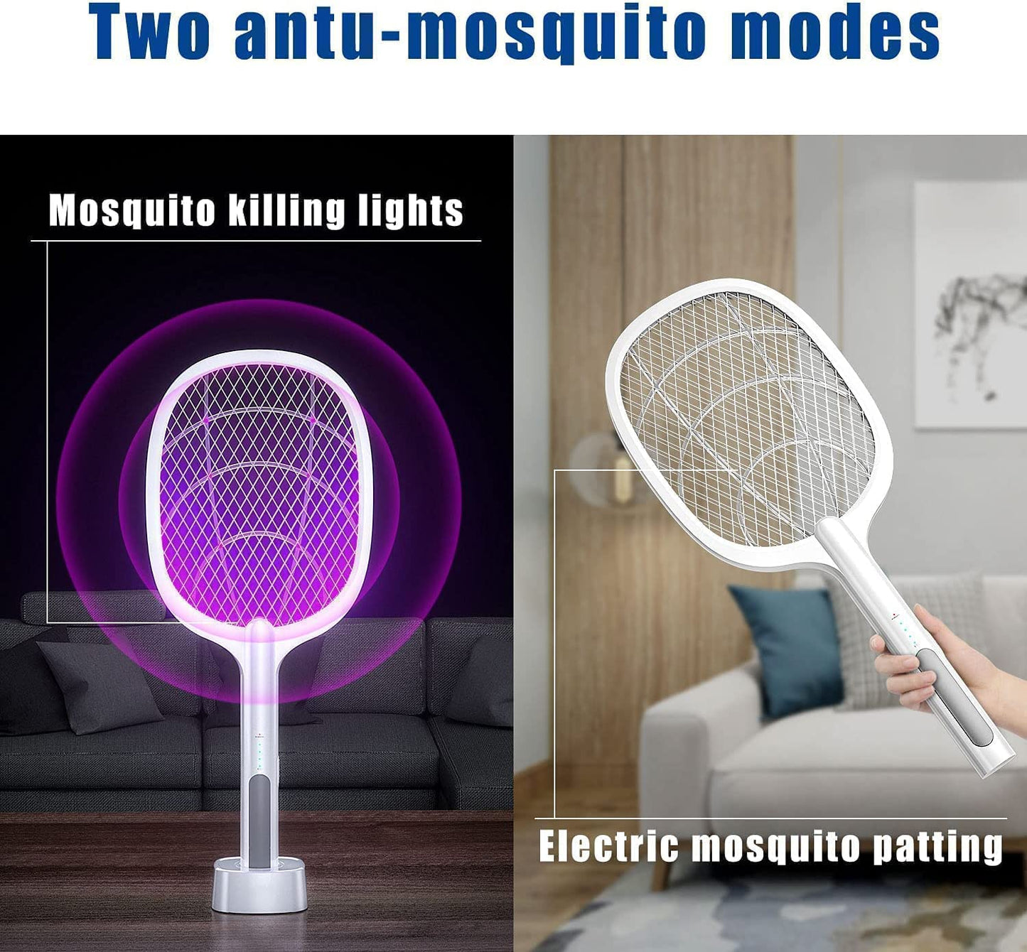 Automatic Mosquito Killer Stainless Bat | UV Light | 1200mah Rechargeable Battery